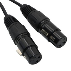 6PC 3-Pin XLR Male to Dual 2 Female Jack Y Splitter Mic DJ Cable Adaptor 16 AWG