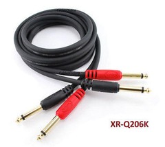 6ft Kirlin Dual 1/4″ TS Mono Male to Male Plug Noise Free Audio Cable – XR-Q206K