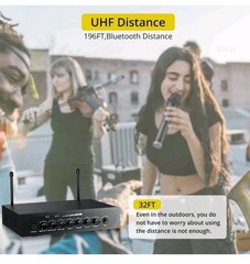 PROZOR UHF Wireless Microphone with Volume Treble Bass Echo Control, Wireless…