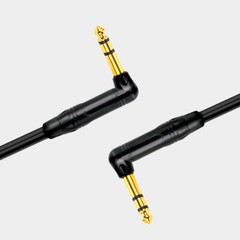 6.35mm 1/4 In TRS Male Right Angle to Male Right Angle Stereo Balanced Cable B21