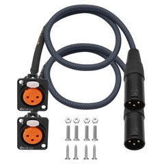 XLR Female Panel Mount to Male Pass Through Connector Adapter for Mic Cable
