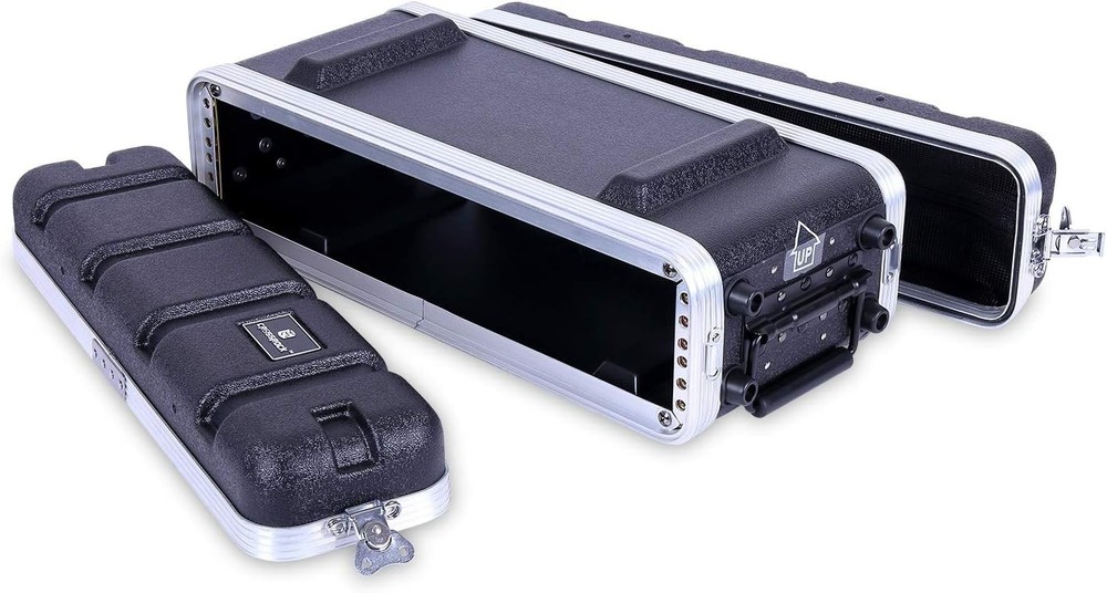 Stackable 2U Rack Case Shallow 14.25″ Depth Polyethylene Hard-shell Construction
