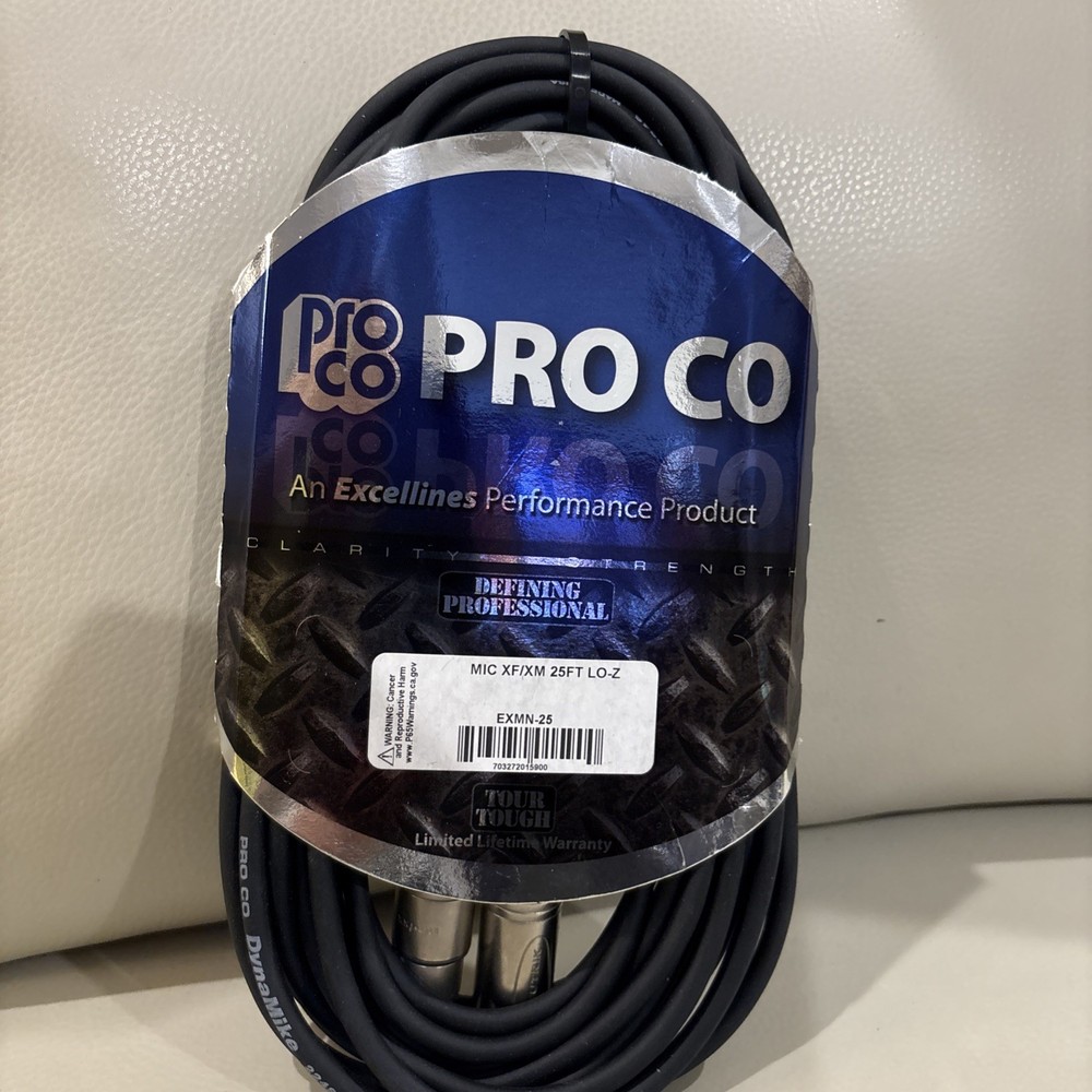 Pro Co MIC XF/xM 25ft LO-Z AQ-25 Microphone Cable 25 Feet