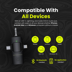 Oxyphonics – 3 in 1 Wireless Lavalier Microphone System for iPhone & Android