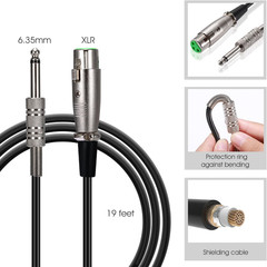 Premium Vocal Dynamic Handheld Microphone with 19ft Detachable XLR Cable a