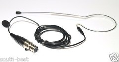 Black One Hook Headset Omnidirectional Microphone For Shure Mini XLR 4Pin