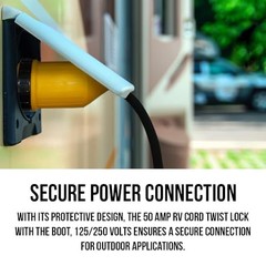 50 Amp RV Plug Power Connector with Boot Inlet 50 Amp Twist Lock Plug