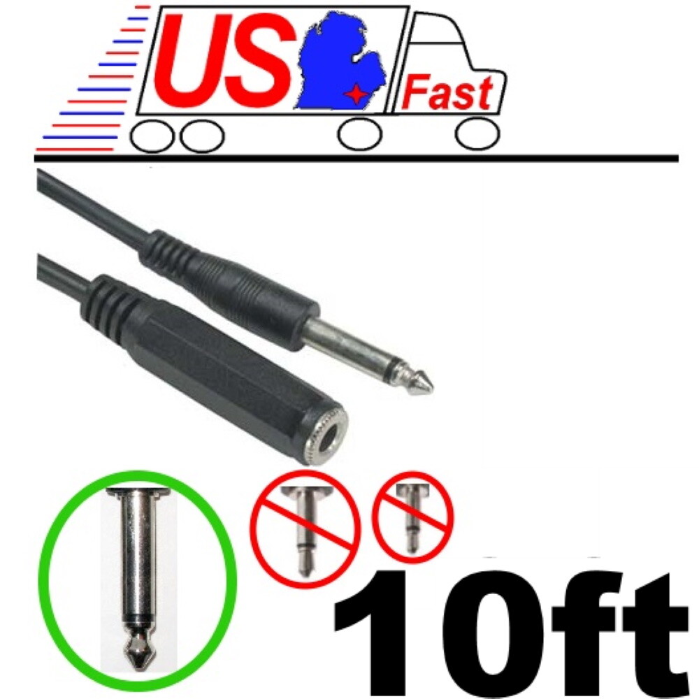 10ft Mono 1/4″ Male~Female Extension Guitar/Amp/PA/Mic Cable/Cord/Wire,6.35mm