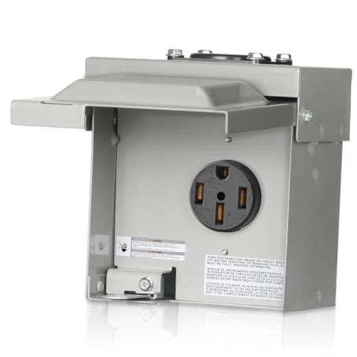 50 Amp RV Power Outlet Box – 125V/250V NEMA 14-50R RV Outlet – 50 Amp 14-50R