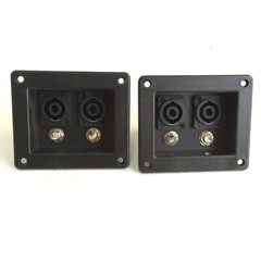 2Pc Plastic Jack Plate W/ Dual SpeakON NL4 & 1/4″ Female Jack PA Speaker 99x84mm