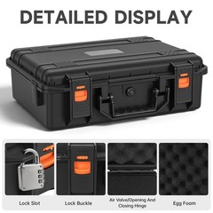 16 inch Hard Carrying Case,Shockproof Storage Box with Customizable Foam,Port…