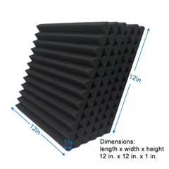 1 In. X 12 In. X 12 In. Square Self-Adhesive Sound Absorbing Acoustic Foam Panel