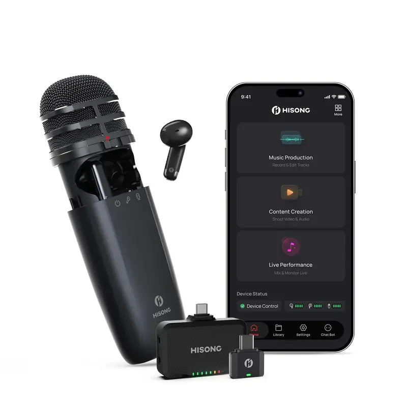 HISONG AirStudio S1 Mobile Recording System – New Wireless Microphone 6 IN 1