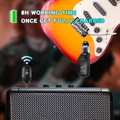 C01 UHF Wireless Guitar System Transmitter Receiver Rechargeable 24-Bit/48Khz
