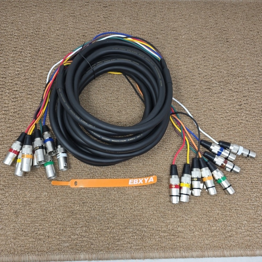 EBXYA 10ft 8 Channel XLR Snake Cables – 8 Colored XLR Male to Female Snake Cable
