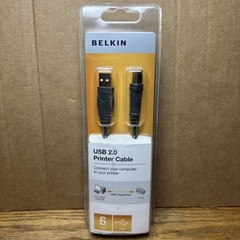 Belkin USB 2.0 Printer Cable 6ft USB A to USB B