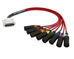 Premium DB25 to XLR-M | Mogami W2932 | 40 FT (Red w/ Multicolored Boots)