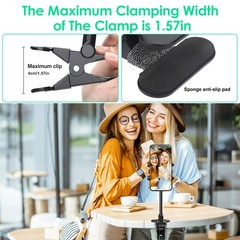 Guitar Bass Phone Holder Clip Stand 360°Rotating Mount for Musicians Live Stream