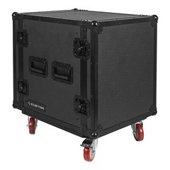 Sound Town Black Series 12U Plywood Rack/Road Case w/ 21” Depth (STRC-B12UW)