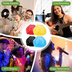 240Pcs Disposable Microphone Cover Mic Windscreen Covers, Red/Yellow/White/Blue