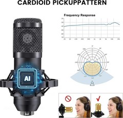 Podcasting Equipment Bundle, BM-800 Studio Kit with Voice Converter for Gamer…