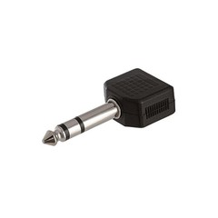 6.35mm Male to Dual 2 AUX 3.5mm Female Stereo Adapter Connector Splitter 5PCS