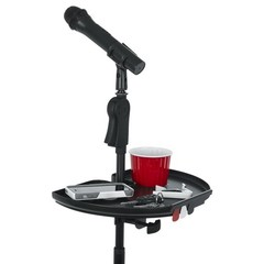 Extra Large Microphone Stand Utility Tray with Drink Holder and Pick Storage