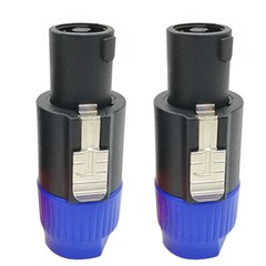US1-2Pc Cable Adapter Connector Speakon Male Plug 4Pole Audio Speaker(-1+1，-2+2)