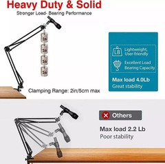 Desk Mount Holder 32″ Microphone Scissor Arm Sets Mic Stand Suspension Boom