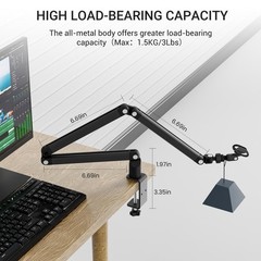 Adjustable Microphone Arm Stand for Streaming, Podcasting, and Gaming