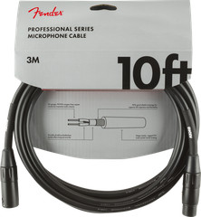 Fender Professional Series Microphone Cable, Black – 10 Foot