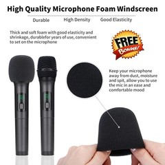 Kithouse K380A Wireless Microphone Dual Black Handheld Mics Bluetooth 1/4in TS