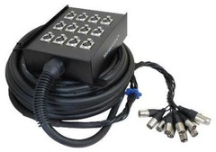 NEW 12 CH Cable Snake.DJ Sound Setup Gear.Twelve Channel.32′ Length.Concert.Blk.