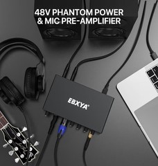 EBXYA 2i2 USB Audio Interface for PC Recording, 24-bit/192kHz Plug and Play