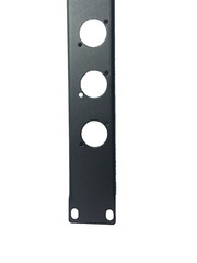 1U Space Black Heavy Duty Rack Case Panel w/ 6 XLR „D“ Cutouts 19″ X 1.75″
