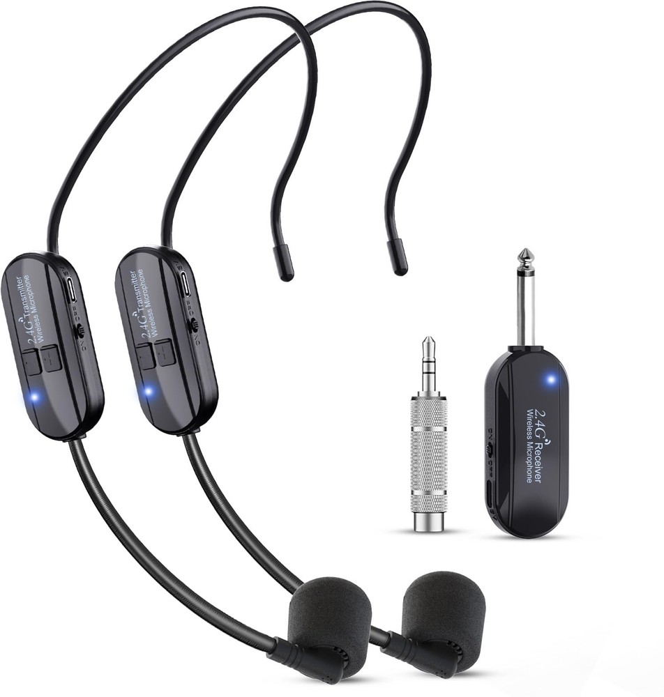 Wireless Microphone Headset Double Professional: Cordless Mic Head for People…