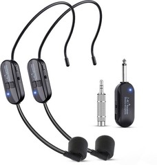Wireless Microphone Headset Double Professional: Cordless Mic Head for People…
