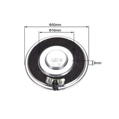 uxcell Round Internal Magnet Speaker Loudspeaker 8 Ohm 2W 50mm Dia Steel…