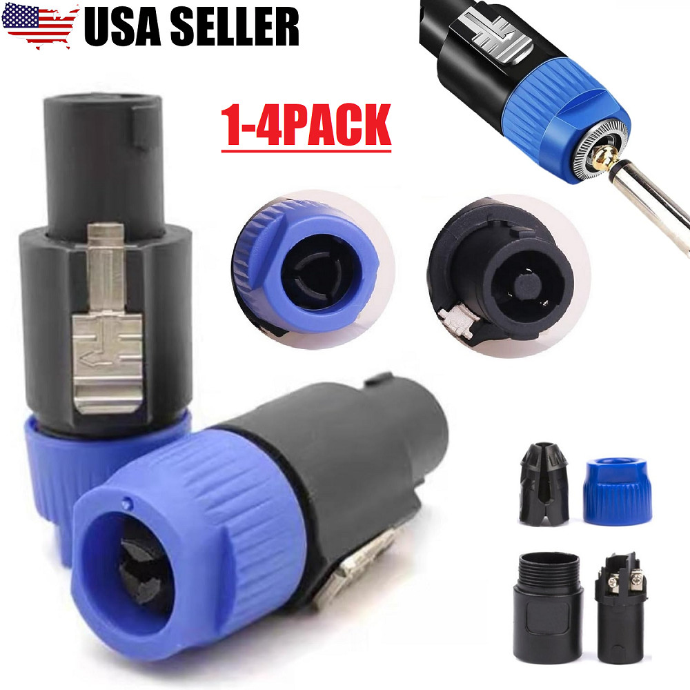 4× Speakon to 1/4″ Inch Connector Plug Pro Speak-On Male to 1/4 Female Adapter