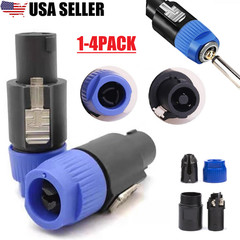4× Speakon to 1/4″ Inch Connector Plug Pro Speak-On Male to 1/4 Female Adapter