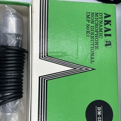 Set of 2 Akai DM-13 Dynamic Microphones Non Directional w/Stands New NOS