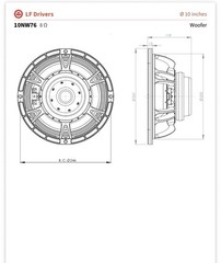 B&C 10NW76 10″ Neodymium Woofer 8 Ohm
