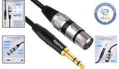 Balanced 3.3ft XLR Female to 1/4 TRS Audio Interconnect Cable – Studio Quality