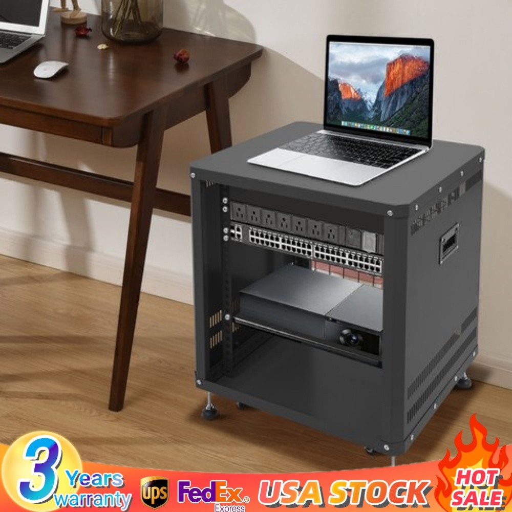 12U AV Rack Stand with Caster Wheels Network Stereo Recording Studio Rack