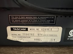 TASCAM PORTASTUDIO 424 MKII 4 Track Recorder W/ Remote Pedal, Very Clean, Works