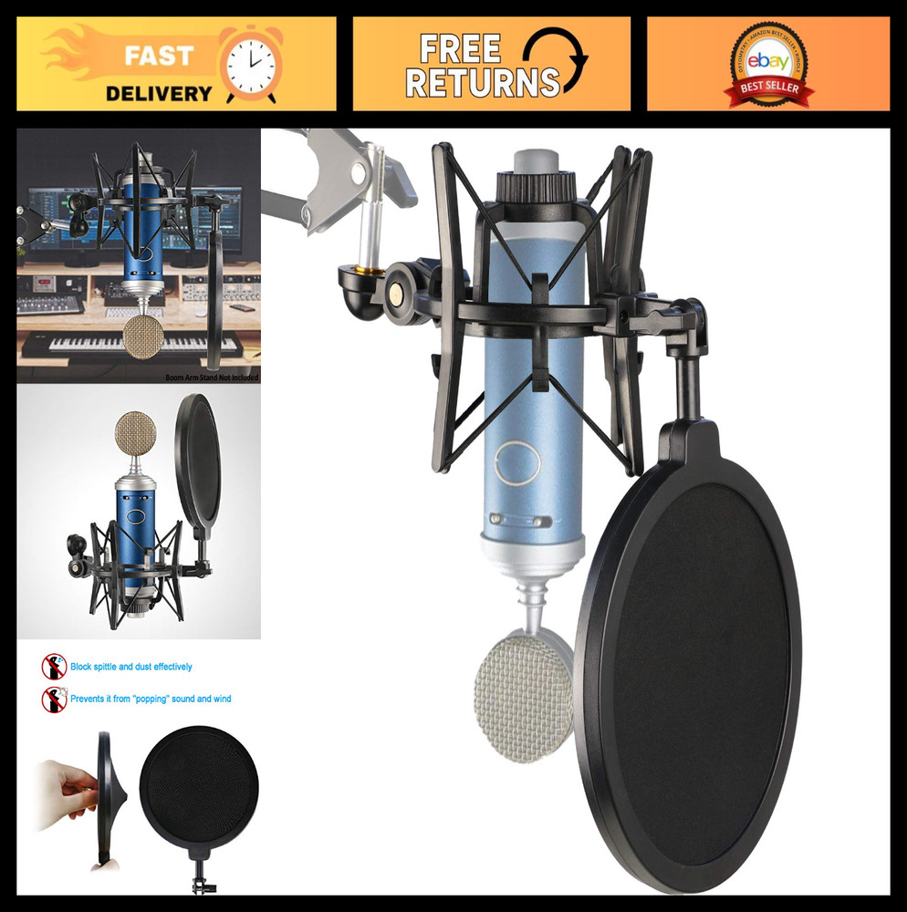 Shock Mount with Pop Filter & Windscreen for Bluebird SL Microphone – Vibration