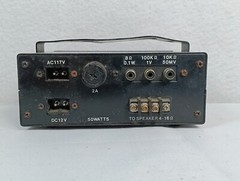Amplifier Public Address TEI 49-108 AC/DC 50 Watts AC 117V, DC12V, With Bracket.