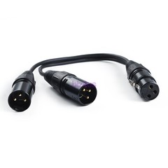 3Pin XLR Female Jack To Dual 2 Male Plug Y Splitter Cable Adapter Microphone USA