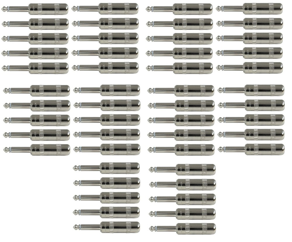 50 Pack – New Original Switchcraft 280 1/4 6.35mm 2-Conductor Mono TS Phone Plug