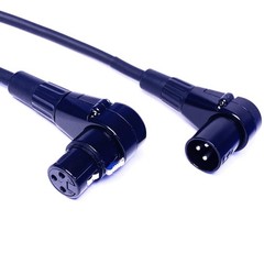2 Pack CESS-039 Right-Angle 3-Pin XLR Female to Male Extension Patch Cable
